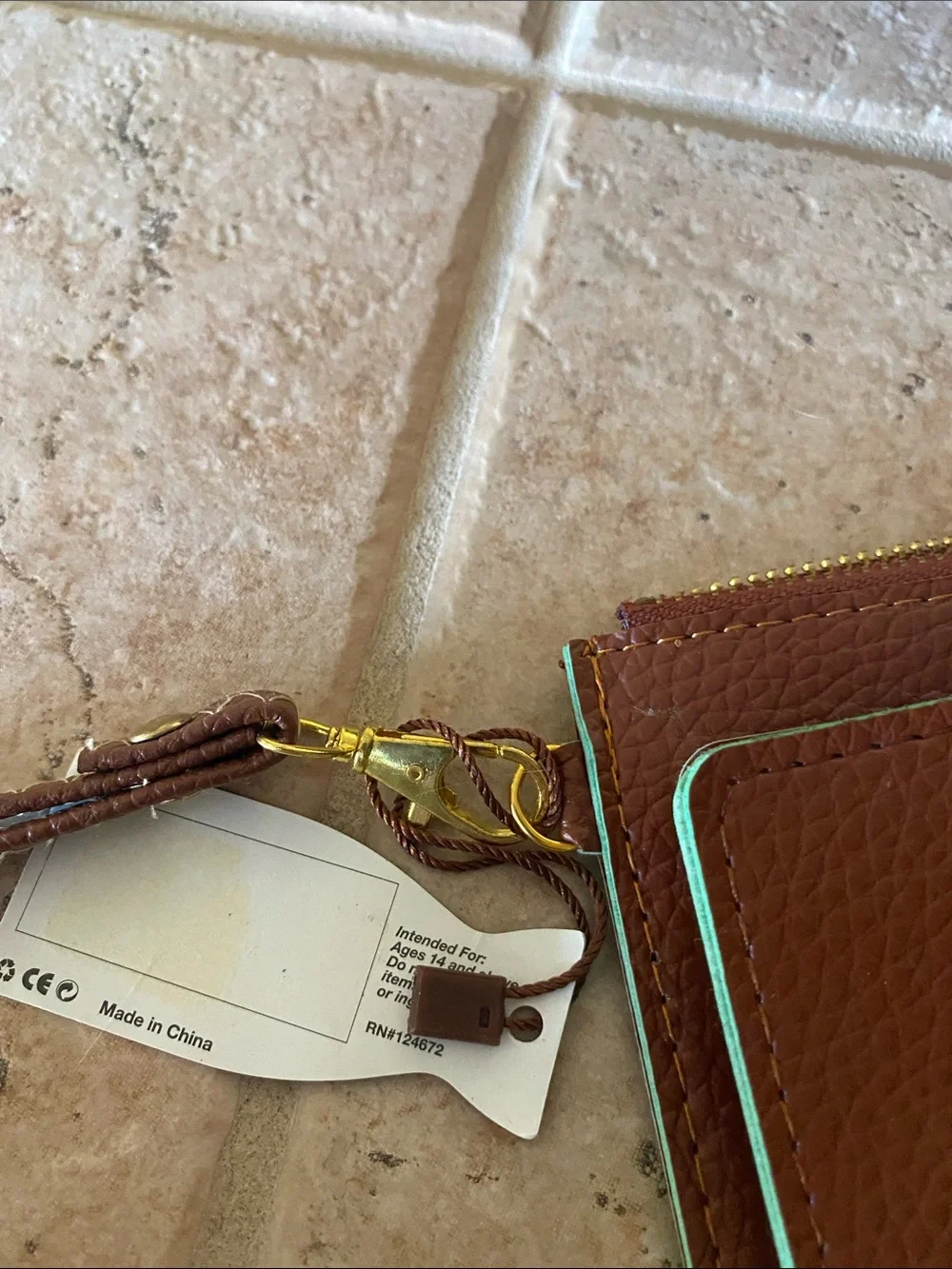 Leather Wristlet  Wallet - Brown